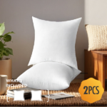 This two-pack of large pillow inserts measures a full 20 inches square. Firmly filled to resist sagging, they provide reliable lumbar support for reading or movie nights. The basic white style is versatile: use them directly or easily pair with covers of various fabrics and colors. - Image 3