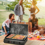 3-Burner Flat Top Gas Griddle Cooking Station with Ceramic Coated Cast Iron Pan, 30,000 BTU Propane Fuelled Griddle Station for Outdoor Barbecue Backyard Cookout - Image 5