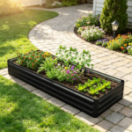 95" x 36" x 12" Black Galvanized Raised Garden Bed – Easy Assembly Planter for Growing Flowers, Herbs, Succulents Black - Image 6