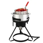 13*32inch Four-Piece Set, Black Round Iron Stove Frame, Silver Aluminum 30qt Turkey Pot 10qt Fish Pot, Gas Fryer - Image 38