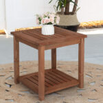Square Wood Side Table Carbonized Color - Image 8
