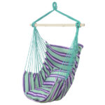 Distinctive Cotton Canvas Hanging Rope Chair with Pillows Green - Image 4