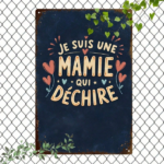CIFbuy Vintage French Je Suis Une Super Grand-Mère Metal Sign, Retro Heart Pattern Tin Plaque, 2D Flat Decorative Wall Art For Grandma TikTok, TikTok, dma Self-pickup Logiopics - Image 7