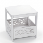 Side Table with Storage, Space Saving Nightstand for Small Spaces, Modern End Table for Indoor Outdoor, White - Image 4