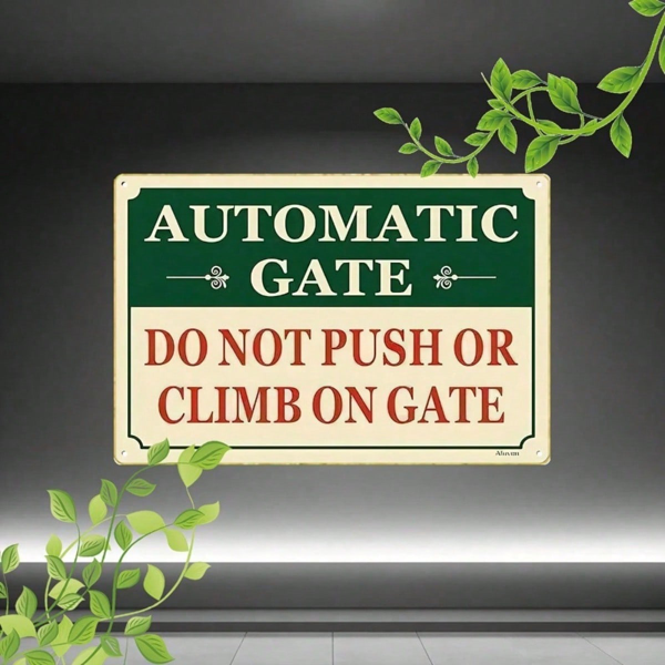 575d43ca-8017-4fb4-98de-5eeb48e1a01d.png CIFbuy Vintage Automatic Gate Warning Sign 2D Flat Metal Plaque, Plaque, Do Not Push Pull Door Actuator Sign With Leaf Motifs, Sign With Leaf Motifs, 12x8in 30x20cm ikTok, ikTok, ator Sign With Leaf Motifs Self-Plckup Logiopm - Image 1