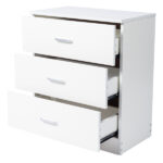 [] Modern Simple 3-Drawer Dresser Chest of Drawers for Family Room Bedroom Living Room Universal Design, White - Image 18