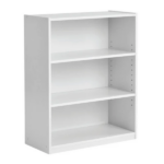 3-Shelf Bookcase with Adjustable Shelves, White - Image 2