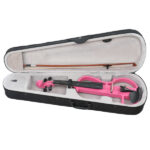 Full Size 4/4 Bunnel Edge Electric Silent Violin with Case Bow Rosin Headphone Connecting Line Pink - Image 13