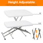 Replace 59374361 76*50*70.5cm Liftable Garden Plastic Table White - Image 18