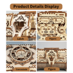 3D Wooden Puzzle model Kits Antique Jewel Box DIY Home Decoration Model Birthday or Christmas Gifts - Image 4