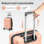 Non-TSA customs lock four-in-one PP trolley suitcase, available in 16in, 20in, 24in, and 28in sizes, in pink - Image 23