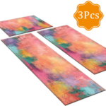 Three-piece kitchen rug set, non-slip and washable, abstract pattern kitchen hallway rug, soft and comfortable, suitable for sinks, floors, entrances, hallways and bathrooms. - Image 2
