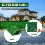 12 Pcs 24x16inch Artificial Grass Wall Panels, Decorative Boxwood Grass Backdrop for Outdoor Garden Fence - Image 11