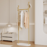 Clothing Rack, Golden Metal Freestanding Heavy Duty Clothes Rack with Marble Base, Multipurpose Garment Hanger for Bedroom, Hat, Scarf, Jacket - Image 7