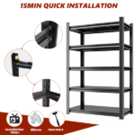 5-Tier Adjustable Storage Shelves for Garage, Capable of Holding 2000LBS - Heavy-Duty Metal Utility Rack Shelf Unit, Ideal for Warehouse, Pantry, Closet, & Kitchen - Image 11