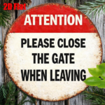 CIFbuy 1pc 8x8in 2D Flat Round Sign, "Please Close The Door" Plaque, Caution Warning Decorative Sign for Garage Courtyard Farm, Warning Decorative Sign for Garage Courtyard Farm, E TikTok, Tok, temu Self-pickup Logim,ics - Image 4