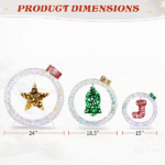 Set of 3 Lighted Iridescent Cut-out Light Bulb Christmas Decorations, Pre-lit Holiday Decor with 295 White LED Lights for Xmas Outdoor Indoor Decor Lighted Holiday Displays - Image 2