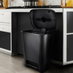 Trash Can, 20.1 Gallon Plastic Step Garbage Bin with Foot Pedal Lid, Black - Image 5