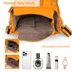 Canvas Tote Bag for Women Top Handle Handbag Crossbody Tote Bag for Women-Orange - Image 3