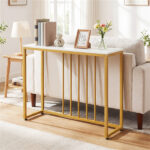 39" Console Table with Built-in Charging Station, Narrow Entryway Table with USB & Type-C Ports - Image 2