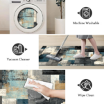 Three-piece kitchen rug set, non-slip and washable, abstract pattern kitchen hallway rug, soft and comfortable, suitable for sinks, floors, entrances, hallways and bathrooms. - Image 5