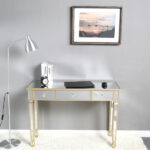 Three Drawers Mirror Table Dressing Table Console Table - Image 23