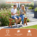 36" Teak Oil Hardwood Backless Garden Bench, 660 LBS Load Capacity 2-Person Outdoor Bench - Image 8