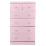 25.98"*15.75"*43.7"(L*W*D) 5-Tier 6-Drawer Cabinet Drawer Dresser with Gold Handles Macaron Pink - Image 3