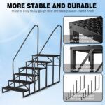6 Step Ladder with Handrail, Swimming Pool Ladder Above Ground, 660 lb Load Capacity RV Steps with Anti-Slip Panel, Mobile Home Stairs for Reaching and Getting HighNon-eBay certified warehouse delivery - Image 3