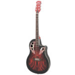 Don’t sell on Amazon 41 inch Full-Size Cutaway Acoustic-Electric Guitar Grape Voice Hole Spruce Top Round Back Sunset Red - Image 7