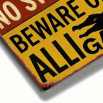 CIFbuy Vintage No Swimming Beware Of Alligator Sign, 8x12 Inch Metal Wall Art, Yellow Red Iron Plaque With Black Alligator Illustration TikTok, TikTok, tion Self-pickup Logiopics - Image 6