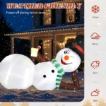9.8 FT Lighted Christmas Inflatable Decoration, Large Inflatable Lying Snowman, Funny Blow Up Yard Decorations with Built-in LED Lights for Holiday Party Front Yard Lawn Garden Decor - Image 8
