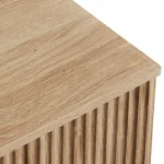 Handleless 6-Drawer Dresser with Grille Finish P2 Particleboard + MDF & Melamine Veneer + Vacuum-Formed Storage Cabinet 55.12*15.75*27.95in Oak - Image 8