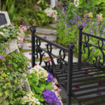 102*51*43cm Garden With Round Iron Ball Flat Top Handrail Garden Iron Bridge Black - Image 11