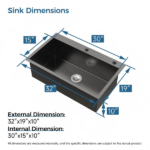 Stainless Steel Kitchen Sink, 32″x19″ Single Bowl, Overmount Handmade Sink in Black, with US Standard Drain and Hook[Unable ship on weekends, TK/TEMU only for pickup, only TX10643 warehouse supports GOFO] - Image 2