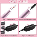 30000RPM USB Nail Drill Machine for Acrylic Nail Gel Polish Milling Smoothing Calluses Manicure Machine Nail Art Salon Equipment (Pink) - Image 4