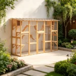 Orange Catio Window Box – Outdoor Playground Enclosure for Multiple Cats, Complete with Shelves and Bridges - Image 6