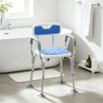 Adjustable Height Padded Shower Chair with Arms And Back Anti-slip Bath Seat for Seniors And Disabled Tool-Free Assembly,299lbs - Image 6