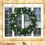 60in Pre-lit Christmas Wreath, Lighted Artificial Xmas Wreath with 220 Cold & Warm White Lights and 600 PVC Tips and DIY Ornaments, for Front Door Gate Wall Xmas Party Decorations, Light Green - Image 4