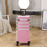 4 in 1 Aluminum Cosmetic Makeup Case Tattoo Box Pink - Image 35