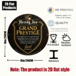 CIFbuy 1pc 8x8 Inch Round French Aluminum Sign, Vintage Grand Prestige Hertog Jan Decorative Plaque, German Language Metal Wall Art For TikTok, TikTok, Self-pickup Logiopics - Image 3