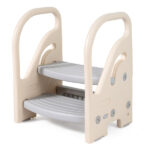  Convertible 2-Step Toddler Step Stool Multifunctional Kids Ladder Seat for Kitchen Bathroom