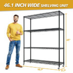Heavy Duty Storage Shelves 46.06" W Wire Shelving Unit with Wheels 800LBS NSF Metal Shelves for Storage Adjustable Garage Storage Rack Pantry Shelf Commercial Shelving, 64.96" H X 46.06''W X 17.7" D - Image 8