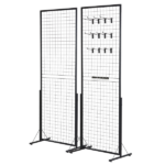 2-Pack 24"x67" Commercial Grid Wall Display with T-Base Stand - Double-Sided Wire Panel System for Retail Stores, Craft Fairs & Trade Shows (Includes Hooks & Clips) - Image 12