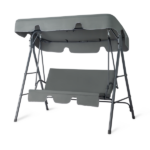 68*43*60 inch Dark Gray KD Style with Cushion Canopy Iron Oxford Fabric 250kg Iron Swing Set