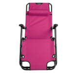 Portable Dual Purposes Extendable Folding Reclining Chair Pink - Image 5