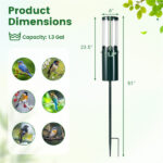 Standing Bird Feeder Squirrel-Proof, 4 Feeding Ports with Perches Heavy-Duty Metal & PC Construction - Image 5