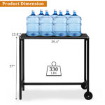 Replace 92798956 40" Outdoor Bar Table with Wheels, Rectangle Narrow Counter Height Table, Ideal Bar Height Table for Balcony Patio Garden Yard Poolside, Black - Image 9