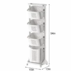4-Tier Laundry Hamper Sorter, Laundry Storage Organizer with Wheels Removable Rolling Laundry Baskets, Bathroom Cart for Dirty Clothe (Shipment from Walmart) - Image 2