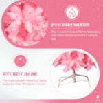 7.5 FT Hinged Christmas Tree, Artificial Pencil Christmas Tree, Unlit Artificial Christmas Pine Tree with 1075 Branch Tips and Sturdy Stand, Pink - Image 7